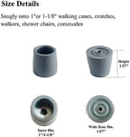 Walker Rubber Tips Replacement 1 Inch Heavy Duty Steel-Reinforced Rubber Tips for Walkers Commodes Shower Chairs Walking Canes, Essential Walker Feet Accessories for Seniors