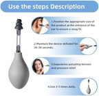 Ear Pressure Relief Suction Device,Migraine and Headache Relief Products,Airplane Ear Tinnitus Relief Through Inner Ear Pressure Balance,Reduces Tension,Equipped with 3 Sizes of Earplugs (Gray)