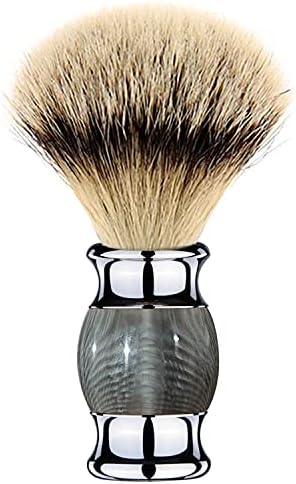 Grandslam Finest Badger Shaving Brush with Resin Handle- Engineered for the Best Shave of Your Life (Gray)