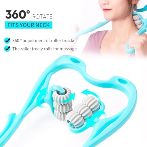 Neck Massager, Neck Massager with 6 Roller Balls for Pain Relief, Shoulders and Legs…