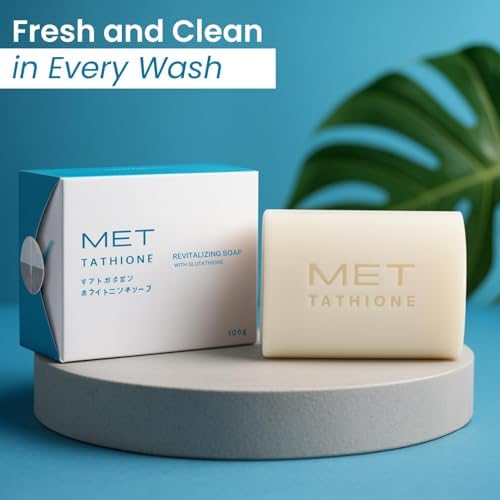 Glutathione Soap 100g | Hydrating Antioxidant Soap Bar for Face & Body | Gentle Daily Cleanser with Natural Moisturizers | Soft, Smooth Skin Care Bar - 100g x 5 Bars