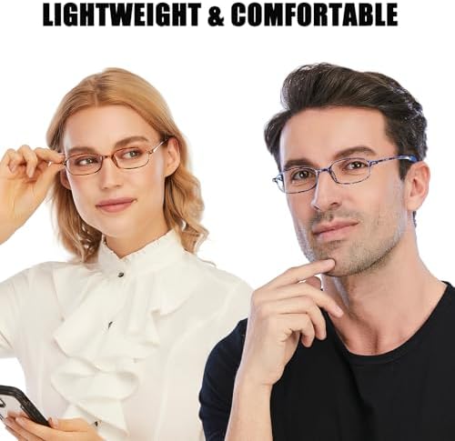 AQWANO Blue Light Blocking Computer Reading Glasses, TR90 Flexible Unbreakable Frame Lightweight UV Protection Readers for Women Men +2.0