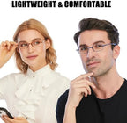 AQWANO Blue Light Blocking Computer Reading Glasses, TR90 Flexible Unbreakable Frame Lightweight UV Protection Readers for Women Men +2.0