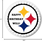 Edible Cake Toppers Steel Themed Birthday Party Edible Cake Decorations Football (7.5 inches)