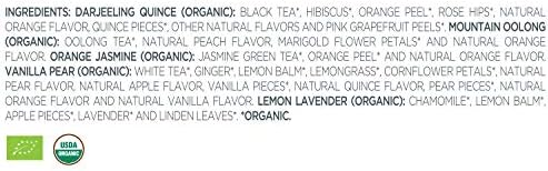 Tea Forte Single Steeps Loose Leaf Tea Sampler, Assorted Variety Tea Box, 15 Single Serve Pouches, Lotus Tea