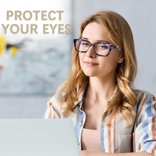 4 Pack Progressive Multifocus Reading Glasses for Women Oprah Style Blue Light Blocking Computer Readers