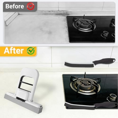 Mini Mop and Cleaning Brush Set, Foldable Self-Squeeze Sponge Mini Mop & Hard Bristle Crevice Cleaning Brush for Small Spaces, Tight Spaces, Gaps, Grout Cleaning, Kitchen, Bathroom, Desktop