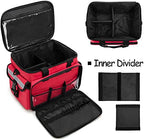 CURMIO First Aid Kits Bag Empty, Emergency Supplies Bag Medical Bag for Home Health Care and Trauma Kits, Red (Empty Bag Only)