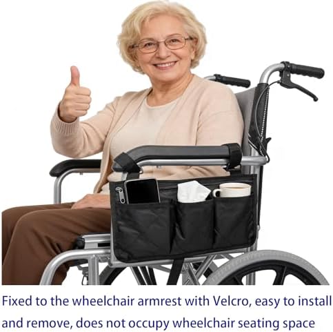 Wheelchair storage bag Wheelchair suspension bag armrest suspension bag Elderly walking aid suspension bag Disabled walking aid manual crutch suspension bag Rehabilitation booster storage bag