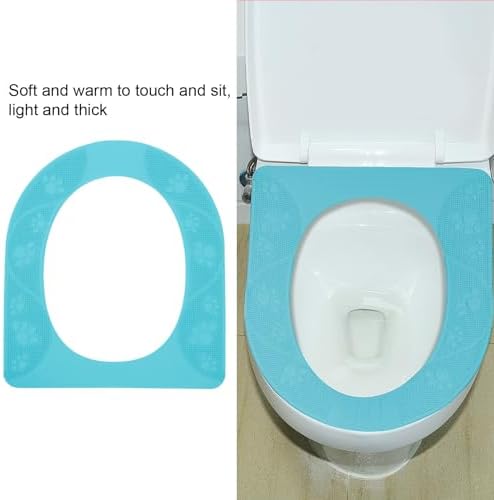 Tyenaza Toilet Seat Cover, Universal Silicone Non Slip Toilet Seat Cover Pad Washable Toilet Seat Cushion Cover Easy Installation Comfortable(Blue)