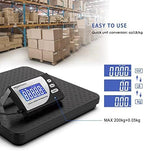 Amazon Basics Digital Shipping Postal Scale with Tare Function, Heavy Duty Weighing Platform, 660 lb Capacity, 1 Ounce Readability, Portable, Black