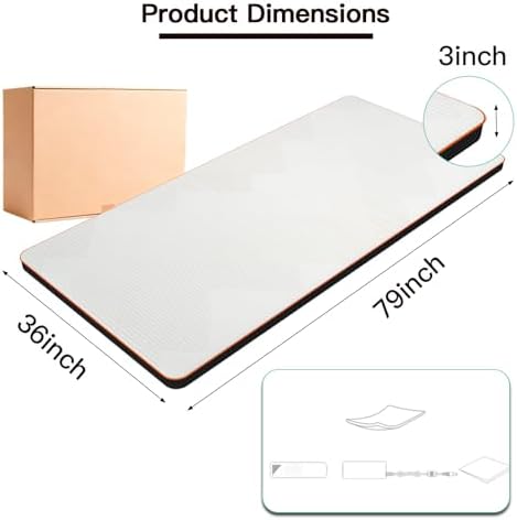 F&G Full Body Massage Heating Mat, Heating Massage Mattress with 9 Airbags, Improving Sleep, 3 Modes, 3 Heating to Relieve Discomfort in Shoulders, Waist, and Legs for Home Use,Size(38"x80")
