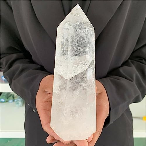 800-1000g White Crystal Column Quartz Wand Point Obelisk Ornaments