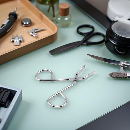 Silver Stainless Steel Eyebrow Scissors Tweezers,Elbow Pliers Clip Scissors,Flat Tip Tweezers Hair Plucker Hair Removal, Shave and Hair Removal