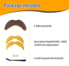 DIY Self Adhesive Fake Mustache Fake Beard Material Novelty Mustaches for Costume and Halloween Festival Party (Brown)