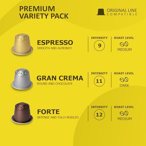 GIMOKA PREMIUM BLENDS Coffee Capsules Compatible with Nespresso Machines, 100 Count - VARIETY PACK, Italian Espresso Pods.