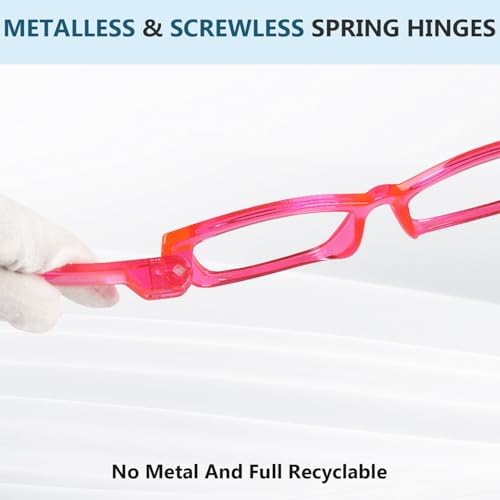 Eyekepper Cat Eye Reading Glasses with Screwless Spring Hinges Metalless 6 Pack for Women Large Thick Frame Readers +1.75