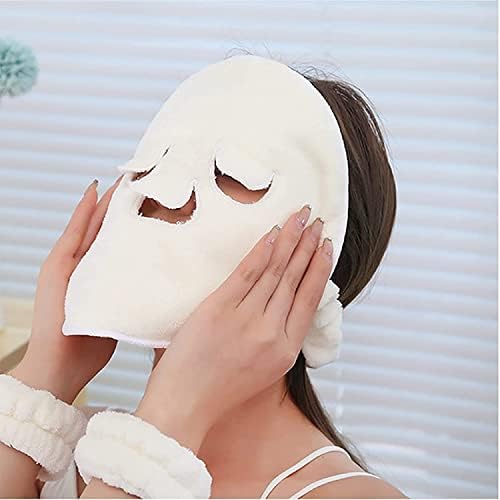 LELEBEAR Coral Fleece Hot Compress Towel, 2pcs Reusable Spa Facial Towels, Hot Compress Towel for Face (C)