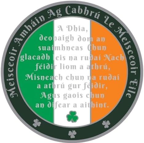 MYRECOVERYSTORE Green Shamrock Recovery Medallion in Years 1-50 Serenity Prayer in Gaelic on Rear