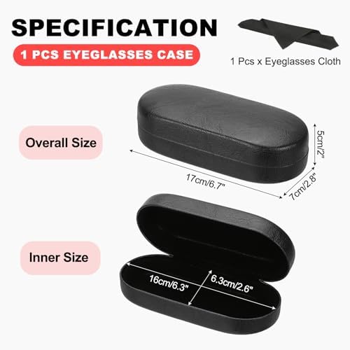 PATIKIL Hard Shell Eyeglasses Case, PU Leather Large Glasses Case Protective Sunglasses Organizer for Women Men