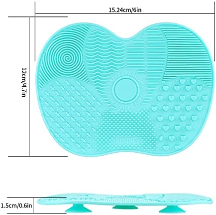 2 Pcs Silicone Make Up Brush Cleaning Mat, Makeup Brush Cleaner Mats, Cosmetic Cleaning Pads, Portable Washing Tool with Suction Cup for Makeup Cosmetic Brushes