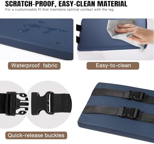 Wheelchair Leg Rest Support Pad with Removable Faux Sheepskin Cover, 16" All-Season Leg Rest Cushion for Seniors, &Warm Fleece Sleeve Set, Prevents Feet Sliding, Ideal Care Gift for Disabled