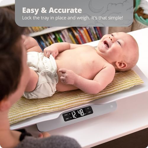 Greater Goods Baby Scale for Weighing Newborns – Digital Infant Scale with Tray, Hold Function for Baby Movement, Accurate Baby Scale for Home Use, 66 lb Capacity