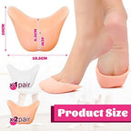 Zhanmai 6 Pcs Toe Cover Protectors for Women Silicone Toe Pouch Caps Gel Pads Pointe Shoes Protectors Gel Ballet Dance Sock Pads with Breathable Hole for Ball of Foot Metatarsal(White, Beige)