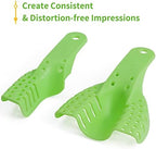 10 PCS Dental Impression Trays Disposable Plastic Small Medium Large Autoclavable Perforated Impression Trays Set Green