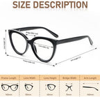 REAVEE 3 Pack Oversized Cat Eye Reading Glasses for Women men Thick Frame, Blue Light Blocking Readers Stylish Large Eyewear