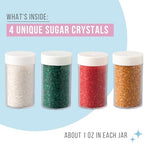 Sweets Indeed Sprinkles, 4 Pack, Edible Sprinkle Mix, Perfect for Cake Decorations, Baking, Ice Cream, Cookies, Cupcake Topper (Holiday Sugar)
