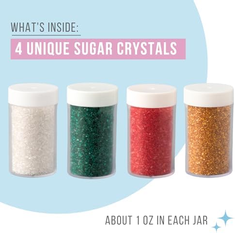 Sweets Indeed Sprinkles, 4 Pack, Edible Sprinkle Mix, Perfect for Cake Decorations, Baking, Ice Cream, Cookies, Cupcake Topper (Holiday Sugar)