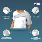 TYNOR Shoulder Brace for Torn Rotator Cuff Shoulder Compression Sleeve Wrap for Men & Women,Dislocation,Stability&Recovery Shoulder Support Adjustable Fits Left & Right Arm Sling,One Size(Grey),1 Unit