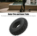 Diydeg 4.10/3.50‑5 Tire and Set, Inflatable Rubber Electric Scooter Outer Tire and, Anti Skid and Shockproof Scooter Replacement Wheels Spare Accessories
