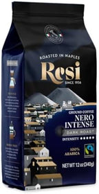 Resi Coffee - Nero Intense Ground Coffee, Dark Roast, Italian, Italy, Roasted In Naples, 100% Arabica, 12 oz, 1Bag