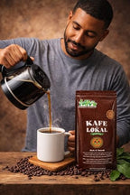 Kafe Lokal Haitian Ground Coffee 9oz – Premium 100% Arabica Dark Roast Coffee, Caribbean Mountain Coffee, Rich Aroma & Smooth Flavor