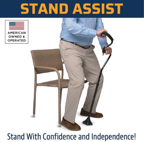 StrongArm Comfort Cane + Self Standing Lightweight Adjustable Walking Cane + Stabilizes Wrist & Provides Extra Support & Stability + Ergonomic Forearm Grip + Canes for Men & Women