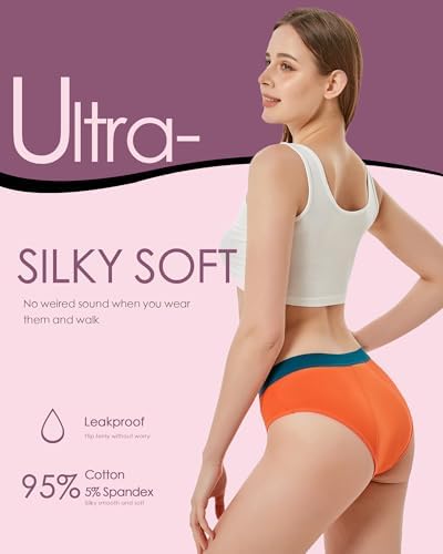 Mordlanka Teen Period Underwear Menstrual Panties for Girls Heavy Flow Leakproof Protective Briefs First Period Kit for Girls