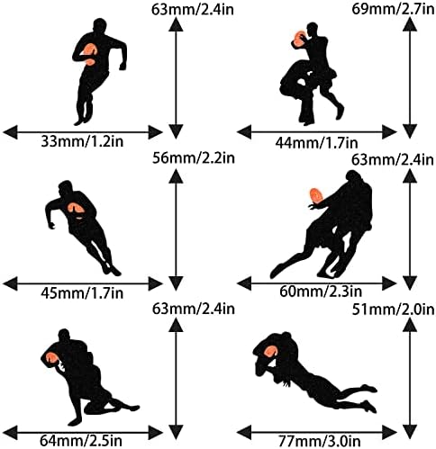 Rugby Ball Player Dessert Cupcake Toppers athlete Theme Match day Touch Down Super Bowl Party Decorations - Picks of 18 pcs