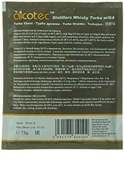 Alcotec Whiskey Turbo Yeast | Brewers Yeast Powder | Wine Yeast for Wine Making | Dry Yeast | Nutritional Yeast | (4 Packs)