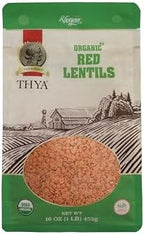 THYA Organic Red Split Lentils, 9 LB (9 x 1 LB Packs)