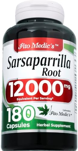 FITO MEDIC'S Sarsaparilla Root | Sarsaparilla Root Capsules | 180 Capsules | Concentrated Extract | Highly Absorbable Herbal Supplement