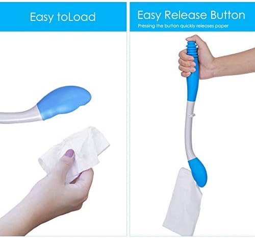 Self-Assist Toilet Aids Tool, 15.6in Long Handle Foldable Toilet Aid Wiper Comfort Bottom Wiper Toilet Aid Helper for Elderly, Pregnant Women, Injured Person