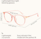 Gaoye Blue Light Blocking Glasses, Retro Round Eyewear Frame Anti Eyestrain Computer Glasses for Women Men - GY1688 (Pink Frame/Transparent Lens)