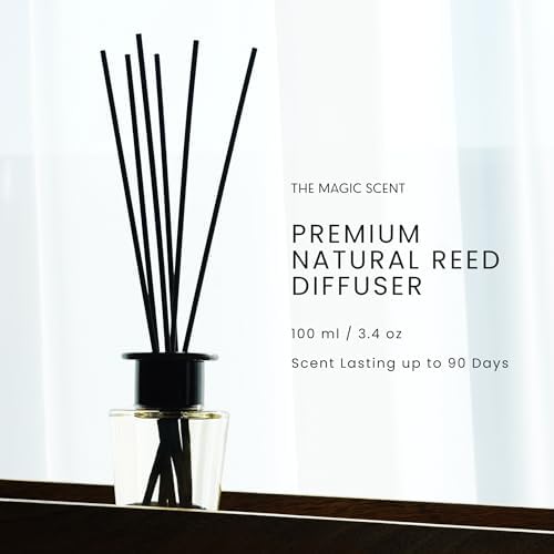 The Magic Scent Baccara Reed Diffuser for Home - Luxury Scent Diffuser with Premium Fiber Reeds for Lasting Gentle Dispersal - Natural, Toxin-Free Aroma Inspired by Baccarat Rouge