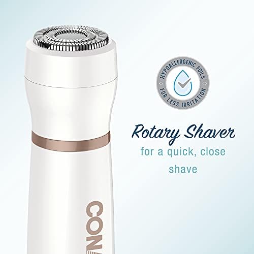 Conair All-In-1 Facial Hair Removal for Women, Cordless Electric Trimmer, Perfect for Face, Ear/Nose, Eyebrows, and Bikini Lines