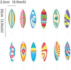 Ercadio 36Pcs Surfboard Cupcake Toppers Surfboard Beach Cake Decorations Picks Surfboard Mini Accents for Swimming Pool Summer Beach Party Luau Birthday Baby Shower Party Supplies