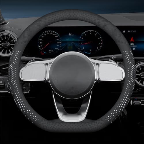 Car Steering Wheel Cover for Jeep Gladiator 2019–2025 2026 JT,Breathable Perforated Auto Steering Wheel Protector, Non-Slip Sporty Grip,Comfortable Sweat-Proof Vehicle Interior Trim,D-C