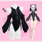 KORURACLUB Sexy Cat Maid Outfit Womens Lingerie Set Kitten Cat Claw Cosplay Sexy Sweater lingerie animal Cosplay lingerie
