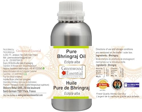 Greenwood Essential Pure Bhringraj Oil (Eclipta alba) Natural Therapeutic Grade 300ml (10 oz)